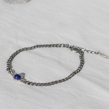 ［即日発送］SV925 Lapis Chain ブレスレット -Deep Blue-