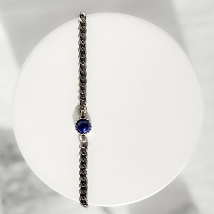 ［即日発送］SV925 Lapis Chain ブレスレット -Deep Blue-