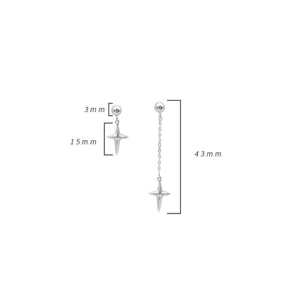 SV925 スターアシンメトリーピアス【A222】 - Better Things Mart